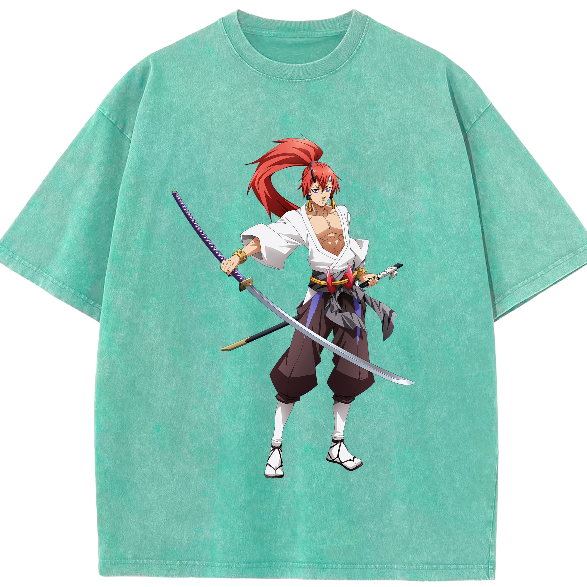 （画像用） 転スラ Regarding Reincarnated to Slime 綿100% ヴィンテージ風 半袖Tシャツ（フロントプリント）